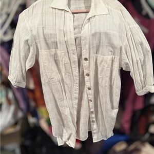 Zara White Button Down Shirt clean like new